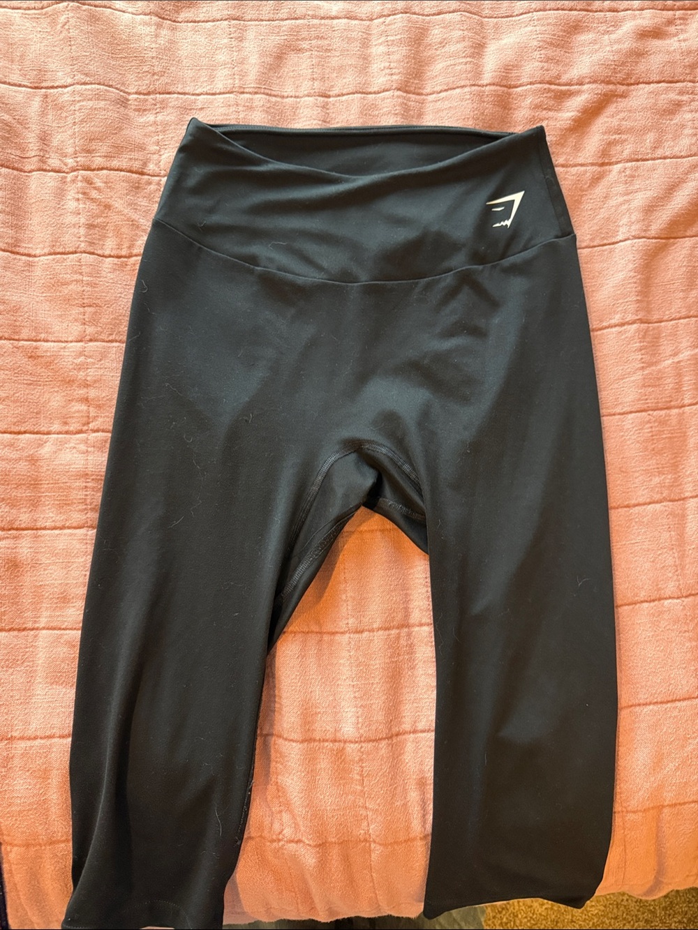Gymshark Black Capri Leggings with Subtle Logo